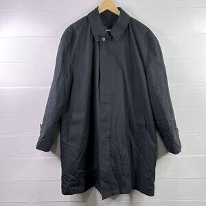 LONDON‎ FOG Black Cotton Polyester Overcoat Jacket Coat Size Large Regular